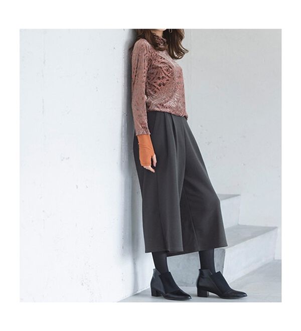 RANAN（ラナン）の「裏起毛ガウチョパンツ　クロップド（フルレングスパンツ）」｜詳細画像