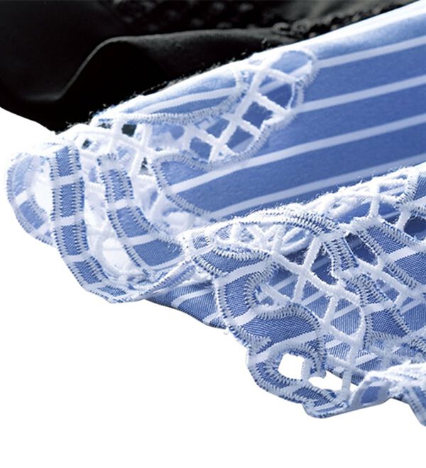 BELLUNA（ベルーナ）の「カットワーク刺しゅうストライプシャツ（シャツ）」｜詳細画像