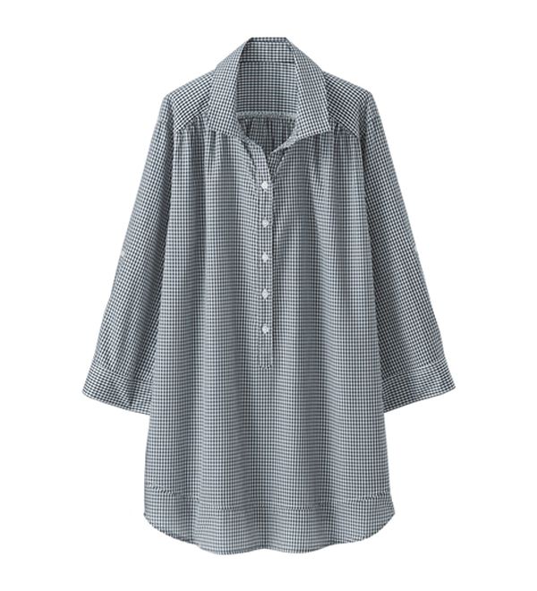 BELLUNA（ベルーナ）の「サラリ綿混！ギャザー使いシャツチュニック（チュニック）」｜詳細画像