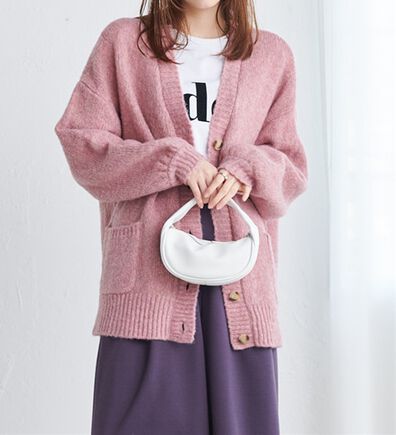 RANAN（ラナン）の「カラーオーバーカーディガン（ニットカーディガン）」