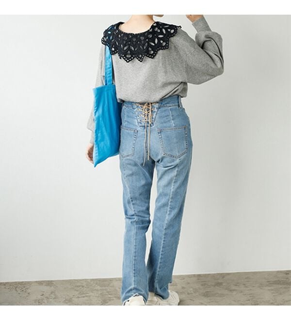 GeeRA（ジーラ）の「レース衿付ニット（ニット・セーター）」｜詳細画像