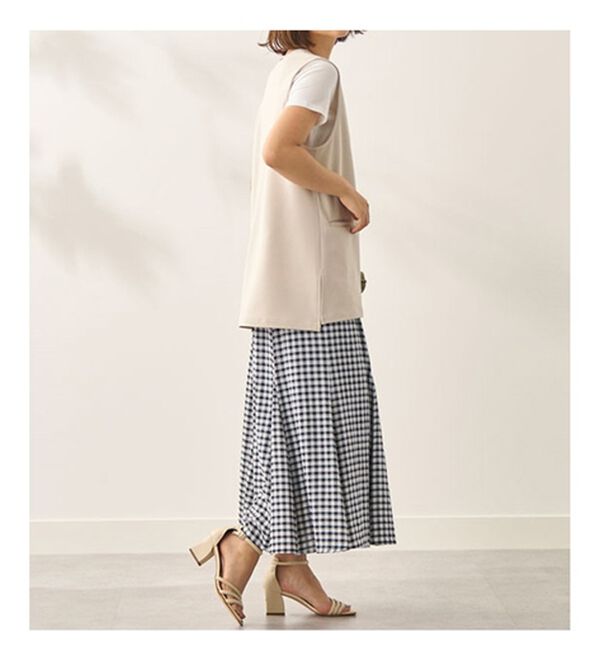 BELLUNA（ベルーナ）の「シアーチェック素材フレアースカート（ロングスカート）」｜詳細画像