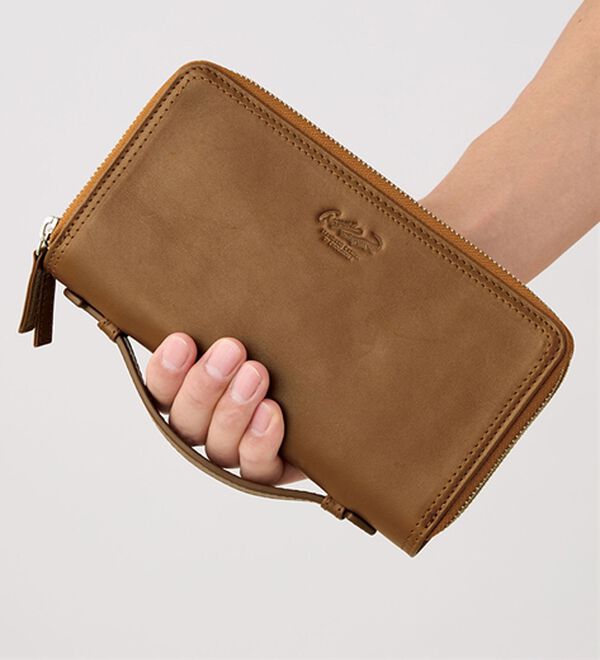 「＜クロコダイル＞スマホが入るダブルファスナー財布（メンズ財布・パスケース）」｜詳細画像