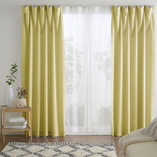 お買得カーテンセット＜3級遮光・4枚組・洗える・無地・既製サイズ