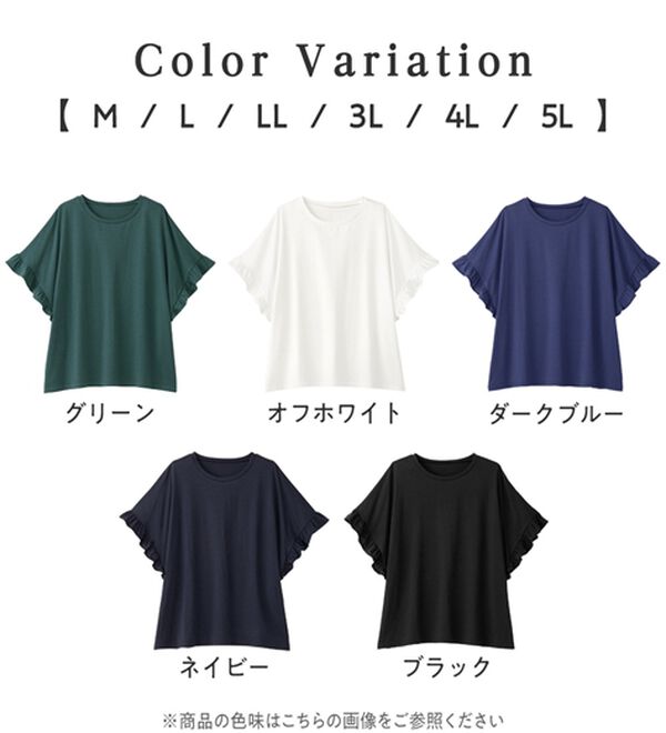 Viola e Viola（ヴィオラ エ ヴィオラ）の「サラリ綿混フリル袖Tシャツ（カットソー）」｜詳細画像