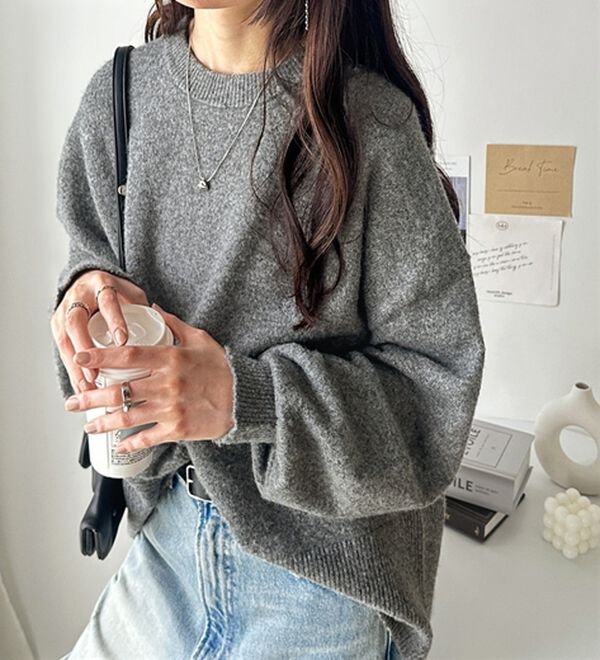 GeeRA（ジーラ）の「ゆるっと柔らか！袖ボリュームメランジニット（ニット・セーター）」｜詳細画像