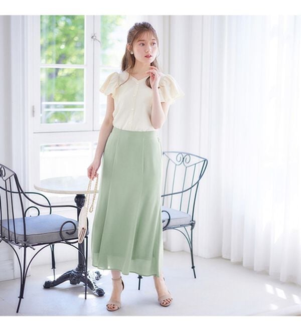 alotta（アロッタ）の「麻調カラーマーメイドスカート（ロングスカート）」｜詳細画像