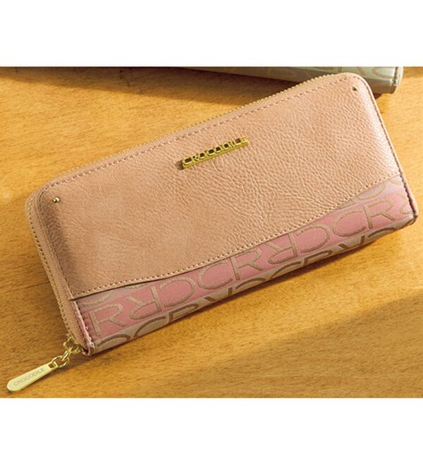 BELLUNA（ベルーナ）の「＜クロコダイル＞ジャカード織使い長財布（財布・パスケース）」｜ピンク