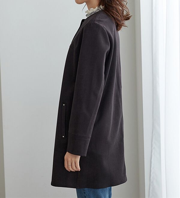 BELLUNA（ベルーナ）の「スエード調ノーカラーロング丈ジャケット（ノーカラージャケット）」｜詳細画像