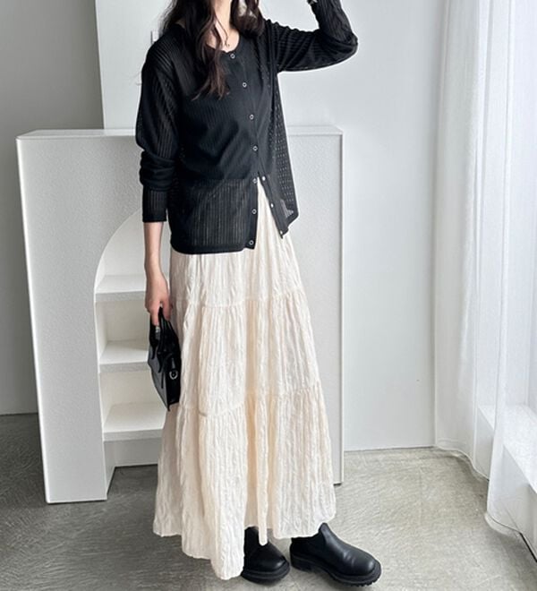 GeeRA（ジーラ）の「カーデにもなる前後２ＷＡＹシアーリブトップス（カットソー）」｜詳細画像