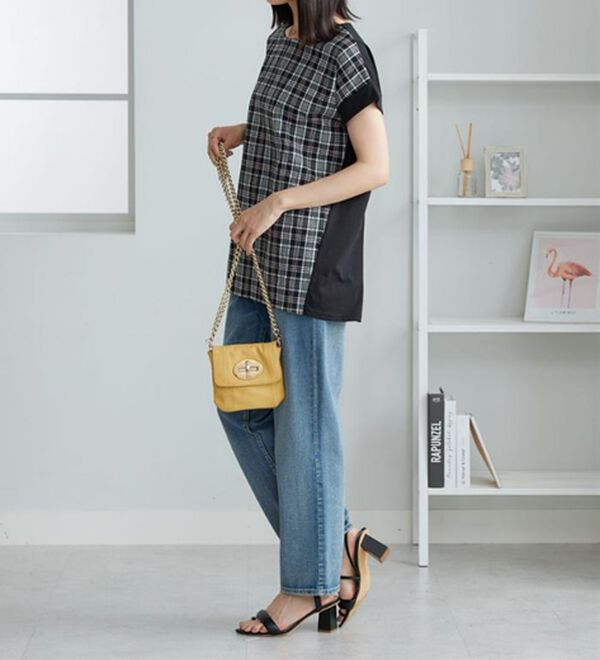 BELLUNA（ベルーナ）の「サッカーチェック切替デザインチュニック（チュニック）」｜詳細画像