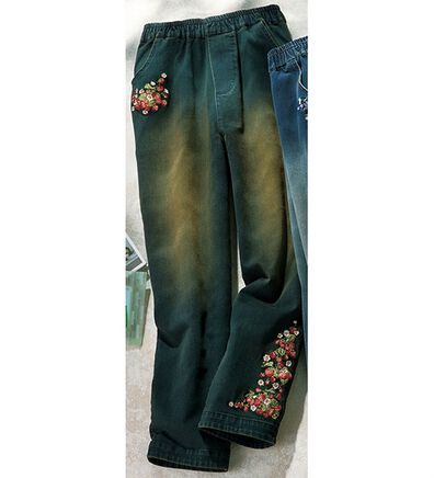 ルフラン（ルフラン）の「花刺しゅうゆるデニム＜ブルーナ＞（その他パンツ）」