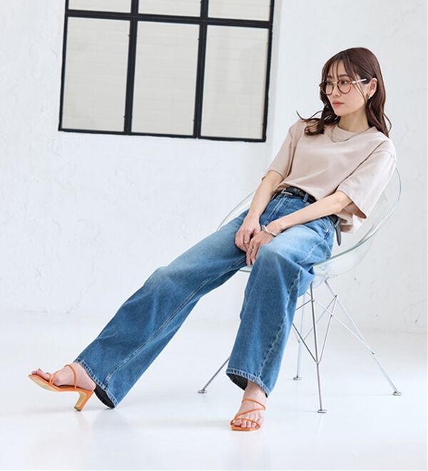 BELLUNA（ベルーナ）の「【汗ジミ対策◎】＜エアリーアイスコットン＞オーバーサイズＴシャツ【選べる袖丈】（カットソー）」｜詳細画像