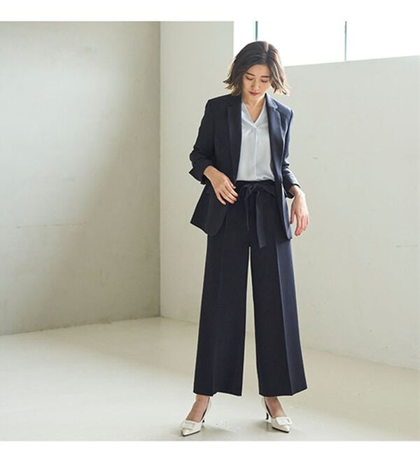 GeeRA（ジーラ）の「【2点セット】選べるボトム！洗えて型くずれしないパンツスーツセット（パンツスーツ）」｜詳細画像