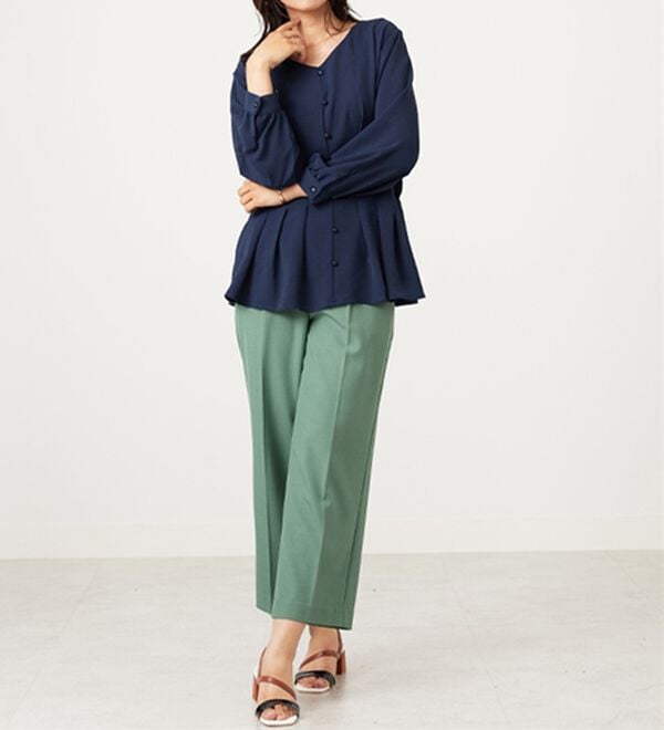 BELLUNA（ベルーナ）の「【接触冷感/UV対策】機能付！ウエストタックブラウス（ブラウス）」｜詳細画像