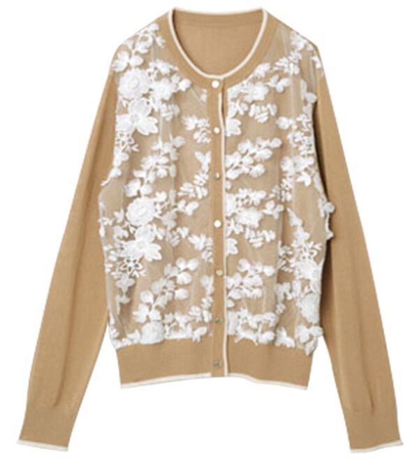 RANAN（ラナン）の「立体レース切替ニットカーディガン（ニットカーディガン）」｜詳細画像