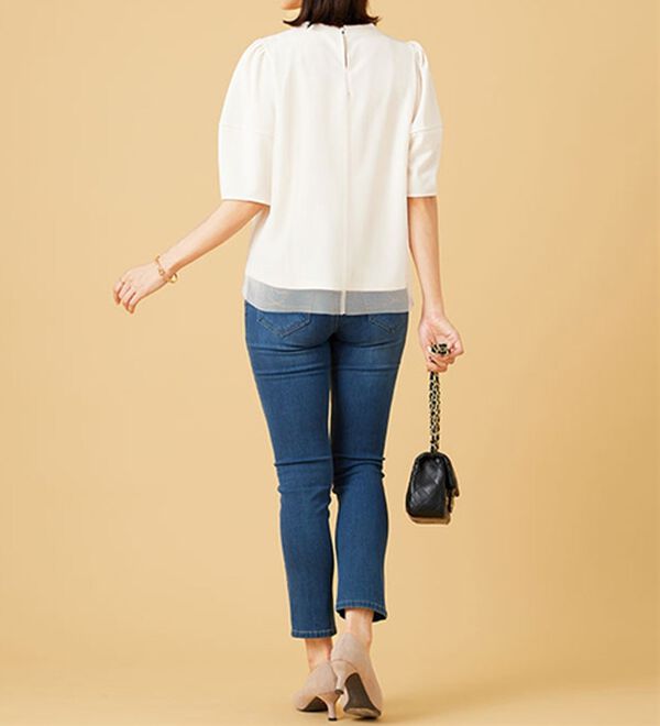 BELLUNA（ベルーナ）の「ランタンスリーブチュール重ねプルオーバー（カットソー）」｜詳細画像