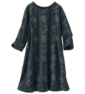 BELLUNA（ベルーナ）の「インド綿麻ボタニカル柄刺しゅうチュニック（チュニック）」｜黒系