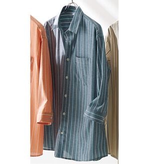 「風ごこち柔らかシャツ（メンズシャツ）」｜ネイビー系7分袖