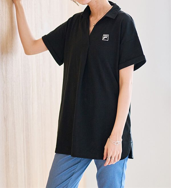 RANAN（ラナン）の「＜ＦＩＬＡ＞吸汗速乾・ＵＶ対策　鹿の子チュニックポロシャツ（チュニック）」｜詳細画像