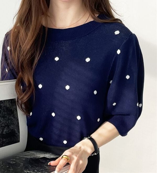 GeeRA（ジーラ）の「ドット柄ジャガードトップス（ニット・セーター）」｜詳細画像