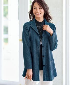 BELLUNA（ベルーナ）の「《これだけで「ちゃんとしてる」が叶う》デニム調プリントアンサンブル（その他ジャケット）」｜詳細画像