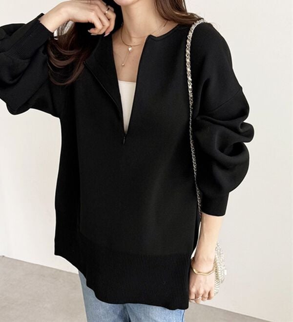 GeeRA（ジーラ）の「ハーフジップニットプルオーバー（ニット・セーター）」｜詳細画像