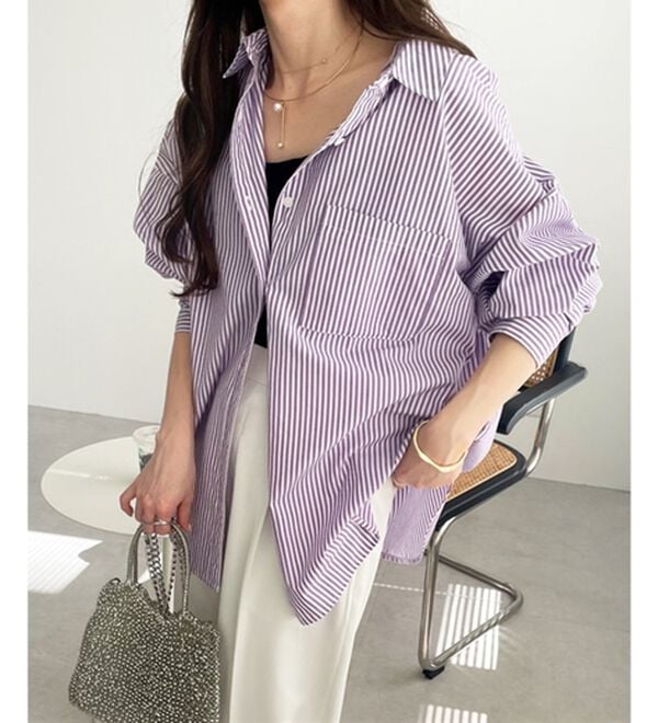 GeeRA（ジーラ）の「アソート柄オーバーサイズシャツ（シャツ）」｜詳細画像