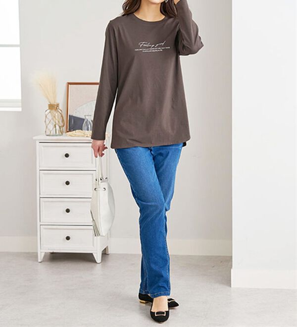 BELLUNA（ベルーナ）の「綿１００％ロゴデザインプルオーバー（カットソー）」｜詳細画像