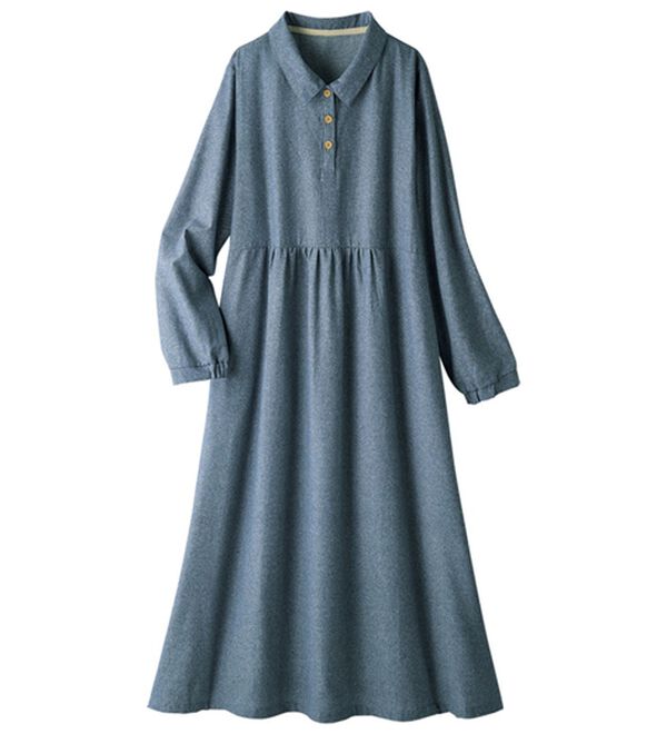 ルフラン（ルフラン）の「【３色組】綿１００％あったかロングワンピース（ロングワンピース）」｜詳細画像