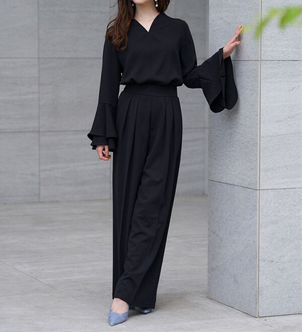 RANAN（ラナン）の「袖ペプラムデザイントップスセットアップ（セットアップ）」｜詳細画像