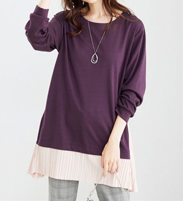 BELLUNA（ベルーナ）の「裾プリーツ切替チュニック（チュニック）」｜詳細画像