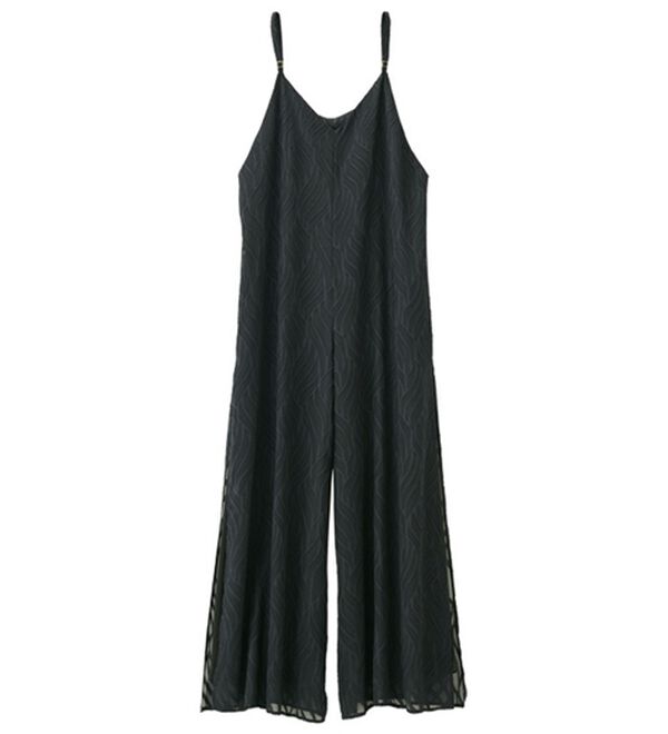 RANAN（ラナン）の「ひんやり！リーフ柄レース使い裾スリットサロペット（オールインワン）」｜詳細画像