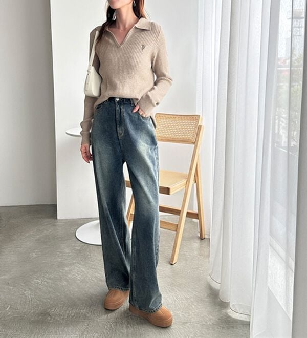 GeeRA（ジーラ）の「【U.S. POLO ASSN.】ポロ衿リブニット（ニット・セーター）」｜詳細画像