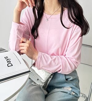 GeeRA（ジーラ）の「着回し自在！スラブシアートップス（カットソー）」｜ピンク