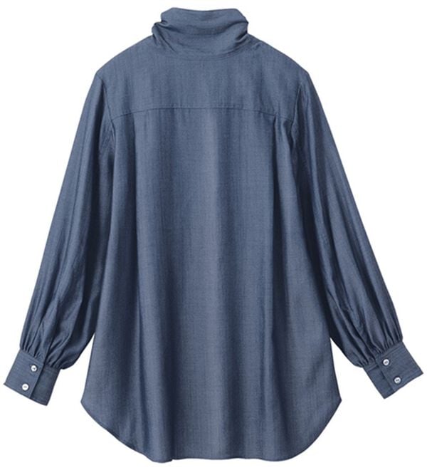 VINNO（ヴィノ）の「テンセル（ＴＭ）デニムボウタイブラウス（ブラウス）」｜詳細画像