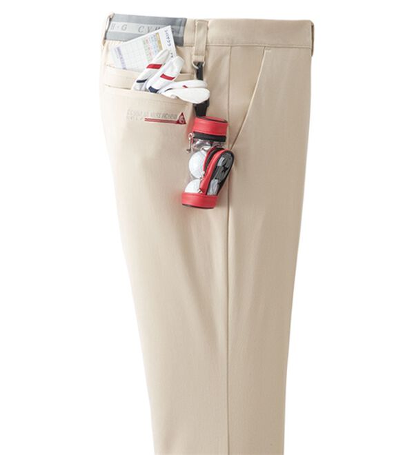 「【２本組】＜コムルヴァン・オム・ゴルフ＞お父さんの７得らくらくゴルフパンツ（メンズフルレングスパンツ）」｜詳細画像