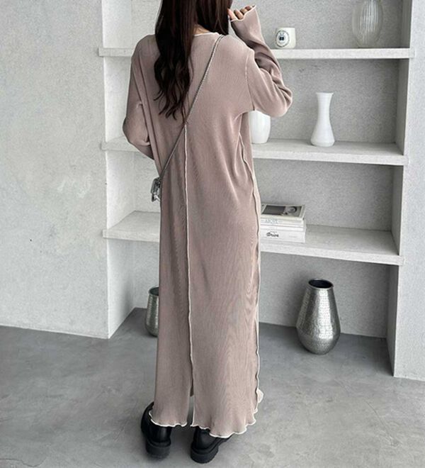 GeeRA（ジーラ）の「全骨格対応！配色プリーツワンピース（カットソーワンピース）」｜詳細画像