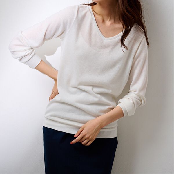 RANAN（ラナン）の「レディシルエットＶネックプルオーバー（カットソー）」｜詳細画像