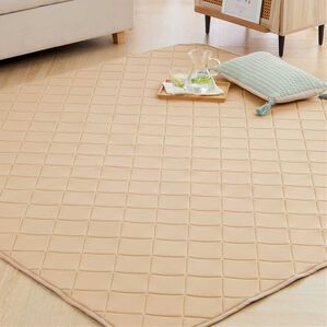 iellio（イエリオ）の「もちもちひんやり冷感低反発ラグ＜カーペット・接触冷感・防ダニ・裏面滑りにくい加工付＞（ラグ）」｜モカ