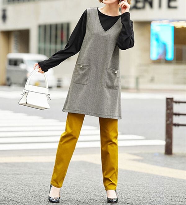 BELLUNA（ベルーナ）の「ジャカード素材ジャンスカアンサンブル（アンサンブル）」｜詳細画像