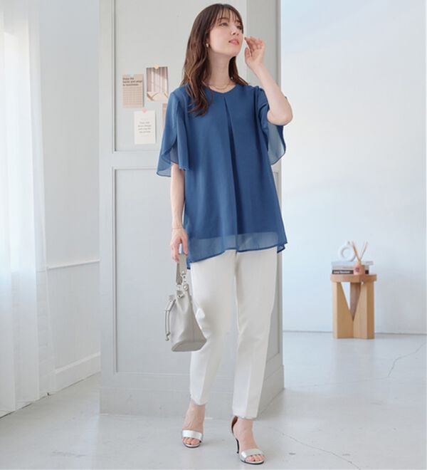 alotta（アロッタ）の「【接触冷感】インナー付チューリップ袖チュニック（チュニック）」｜詳細画像