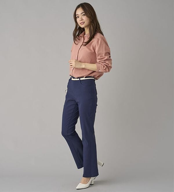 BELLUNA（ベルーナ）の「美脚見せ！冷感ストレッチフレアパンツ（フルレングスパンツ）」｜詳細画像