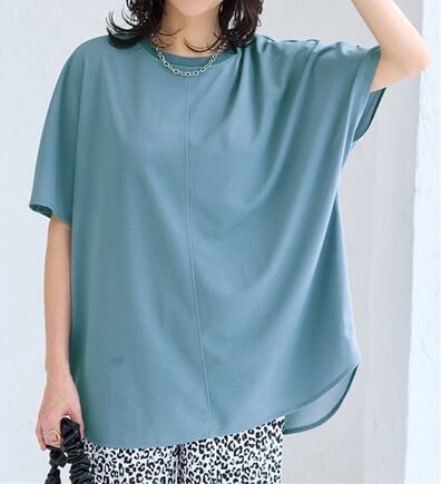 BELLUNA（ベルーナ）の「Ｔシャツ感覚なのにきちんとブラウス見え！カットジョーゼット半袖プルオーバー（カットソー）」