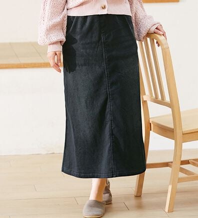 LAVIENNE（ラヴィエンヌ）の「裏フリースデニムスカート（ロングスカート）」