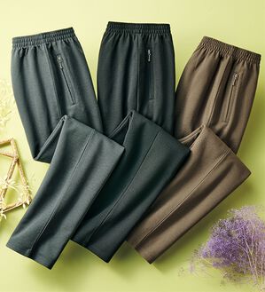 ルフラン（ルフラン）の「【３本組】やわらか裏起毛ちりめんパンツ（フルレングスパンツ）」｜3本組