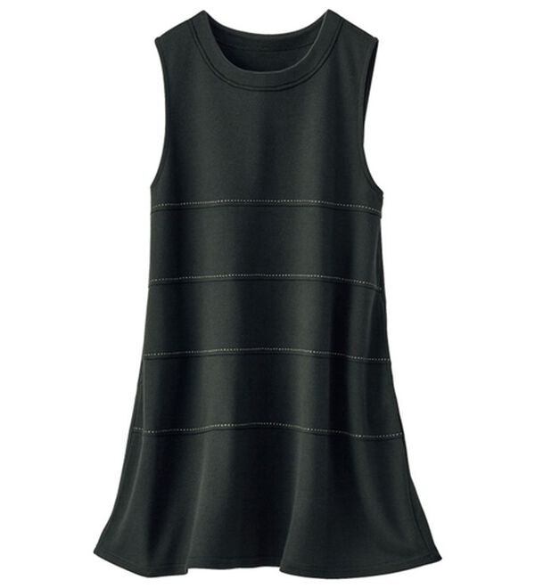 BELLUNA（ベルーナ）の「ステッチデザインカットソーチュニック（チュニック）」｜ブラック