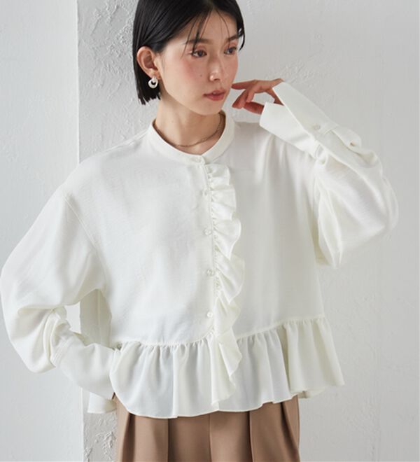 RANAN（ラナン）の「ラウンドフリルブラウス（シャツ）」｜詳細画像