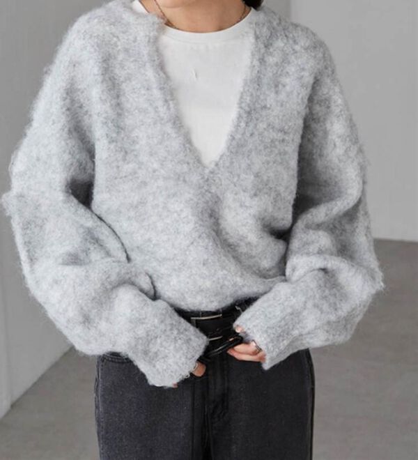 RANAN（ラナン）の「ディープキーネックシャギーニット（ニット・セーター）」｜詳細画像