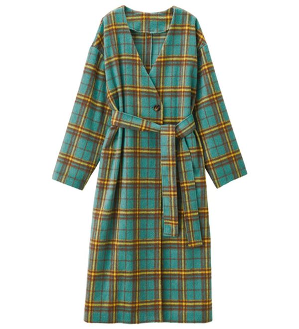 RANAN（ラナン）の「ビッグチェック柄シャギーコート（ロングコート）」｜詳細画像